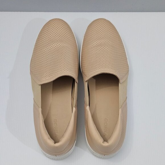 NEW Vince Warren II Sneaker Platform Slip On Loafer Perforated Tan Leather 9.5 - Picture 8 of 13